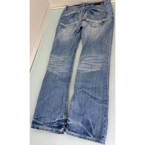 Buckle BKE Aiden Jeans Mens 31R ( 32X32 ) Light Wash Distressed Bootleg Y2K - Picture 2 of 14